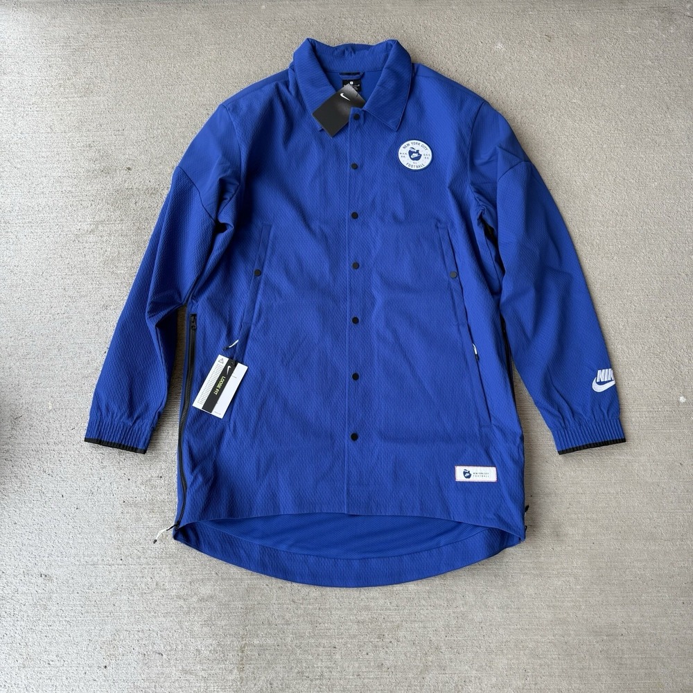 Nike NYC Football Jacket Mens Medium Blue Long Length AT6643-495